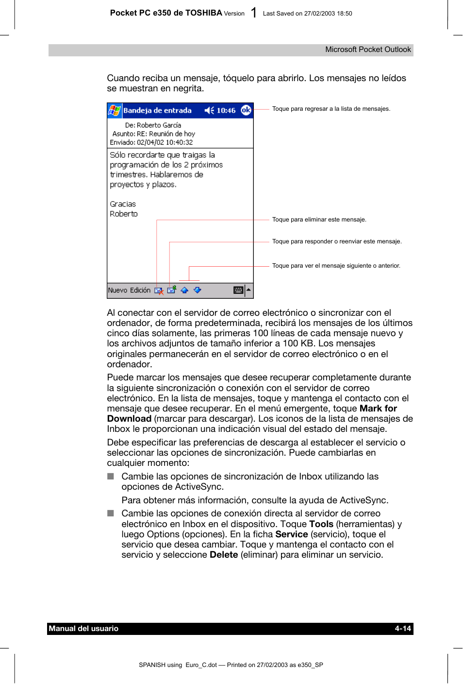 Toshiba Pocket PC e330 User Manual | Page 68 / 109