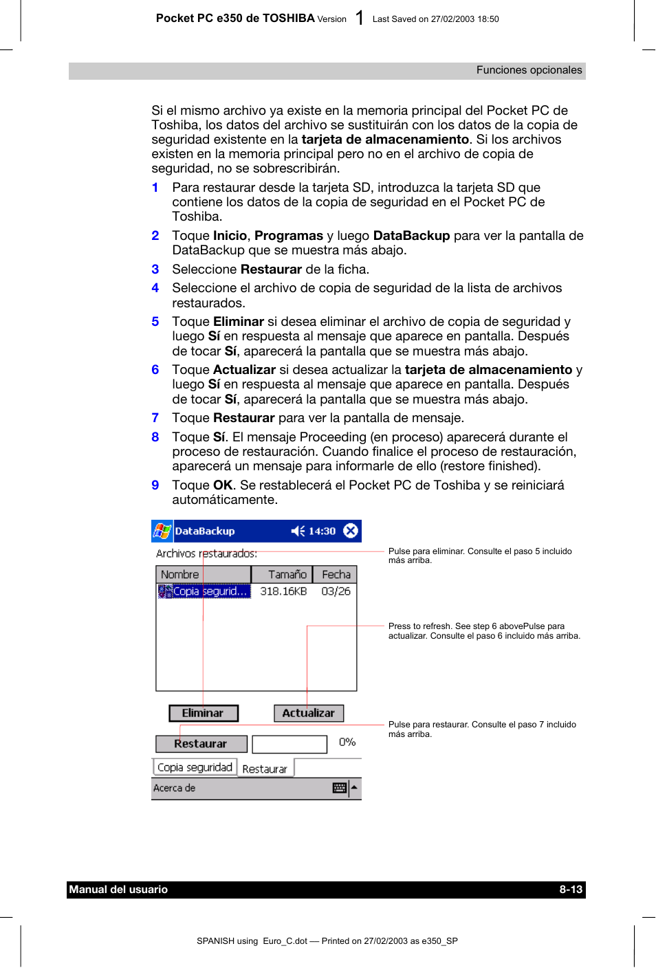 Toshiba Pocket PC e330 User Manual | Page 97 / 109