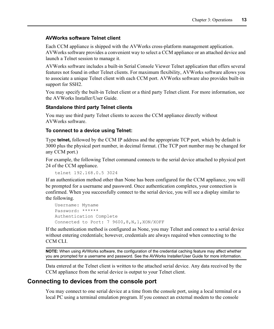 Connecting to devices from the console port | Avocent CCM4850 User Manual | Page 25 / 100