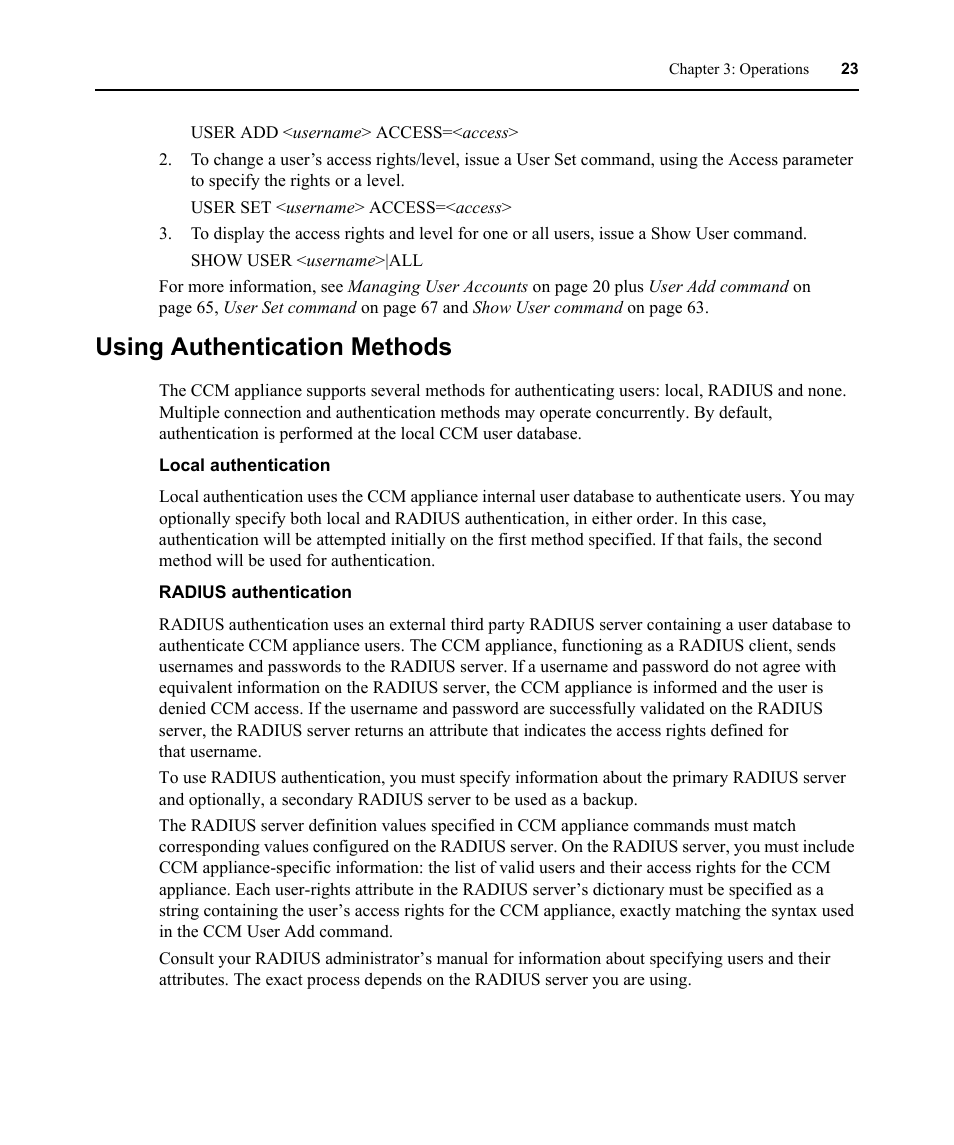 Using authentication methods | Avocent CCM4850 User Manual | Page 35 / 100