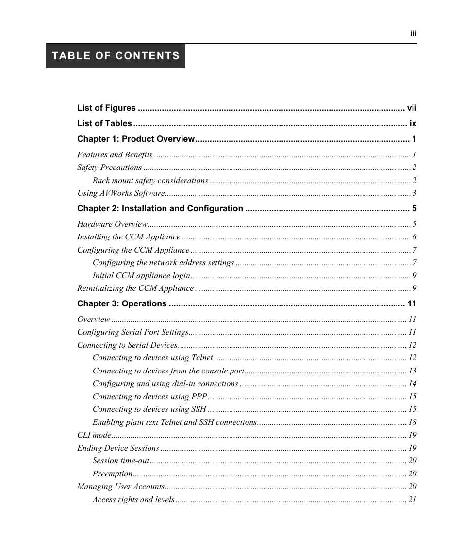 Avocent CCM4850 User Manual | Page 5 / 100