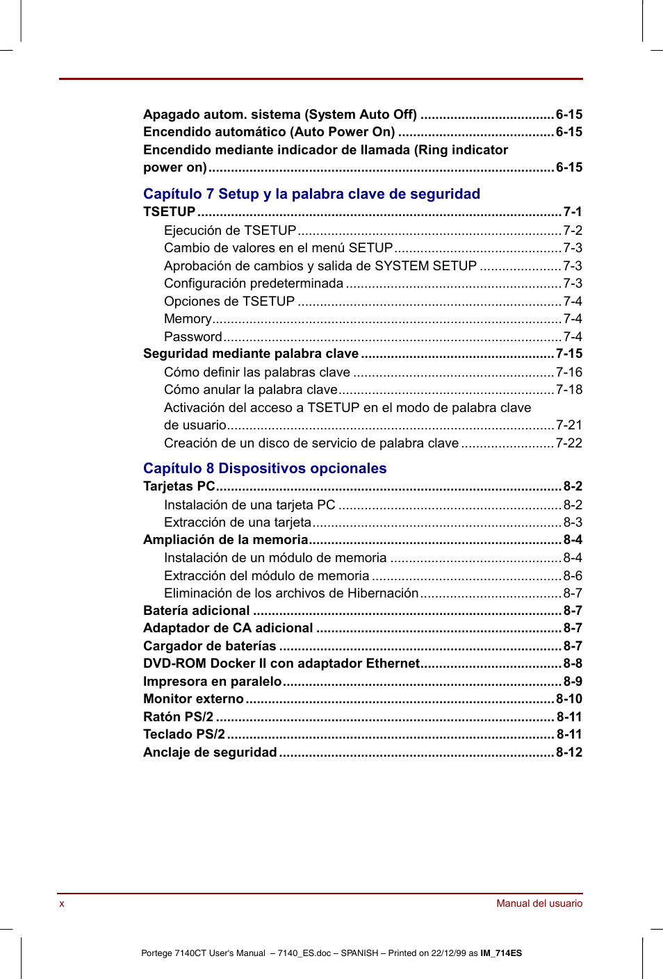 Toshiba Portege 7140 User Manual | Page 10 / 204