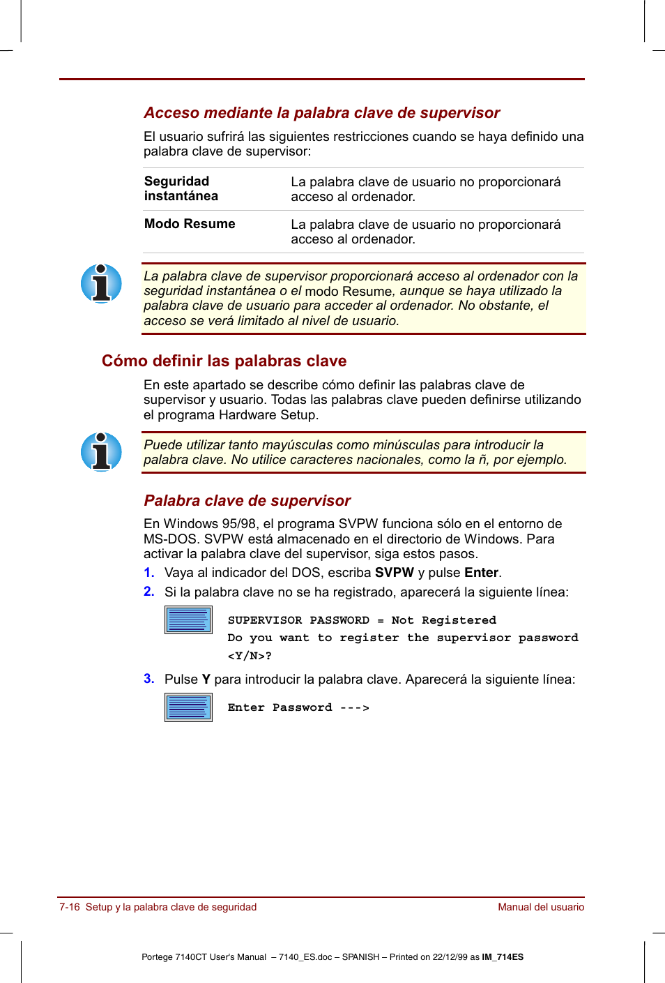 Cómo definir las palabras clave -16, Cómo definir las palabras clave | Toshiba Portege 7140 User Manual | Page 102 / 204