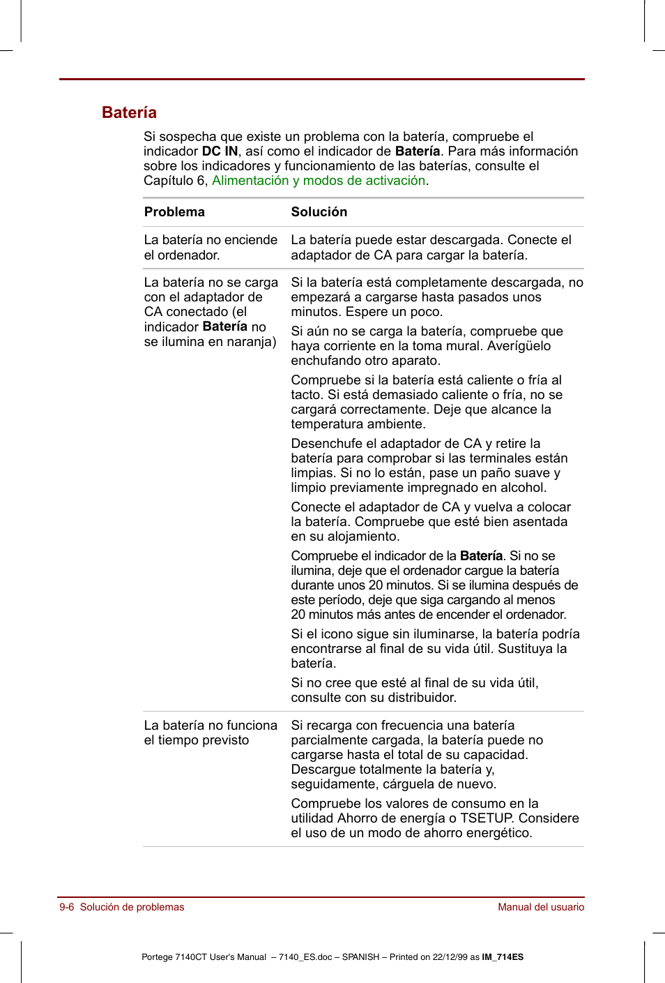 Batería -6, Batería | Toshiba Portege 7140 User Manual | Page 128 / 204