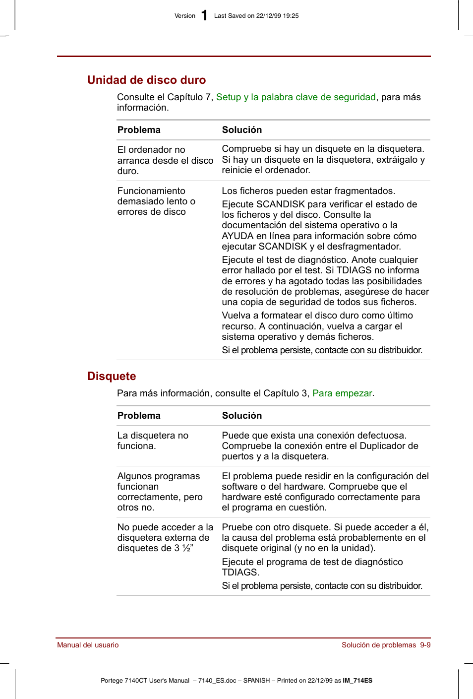 Unidad de disco duro -9 disquete -9, Unidad de disco duro, Disquete | Toshiba Portege 7140 User Manual | Page 131 / 204