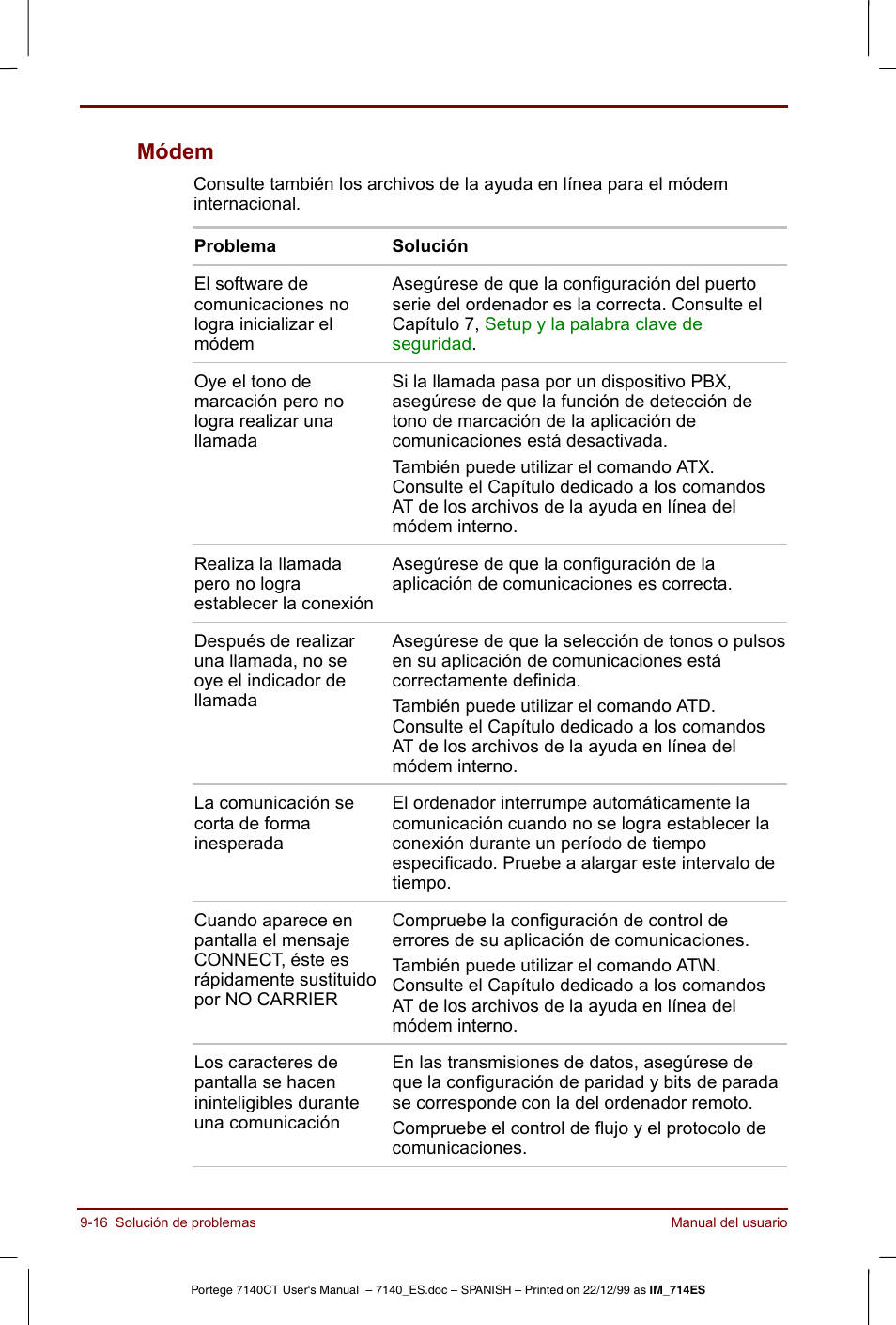 Módem -16, Módem | Toshiba Portege 7140 User Manual | Page 138 / 204