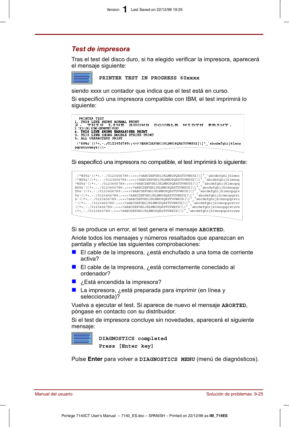 Test de impresora | Toshiba Portege 7140 User Manual | Page 147 / 204