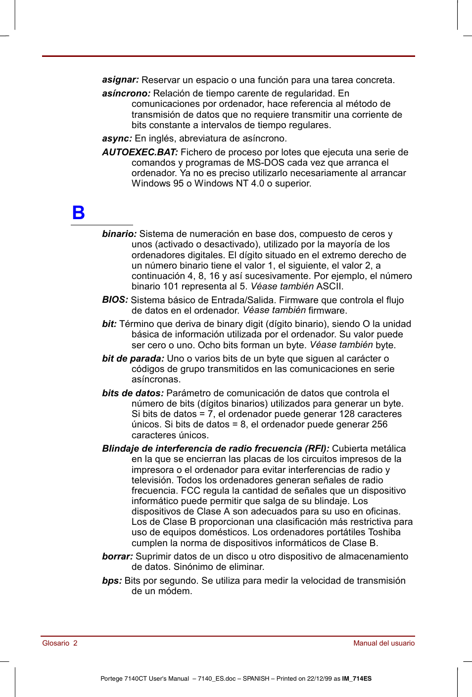 Toshiba Portege 7140 User Manual | Page 184 / 204