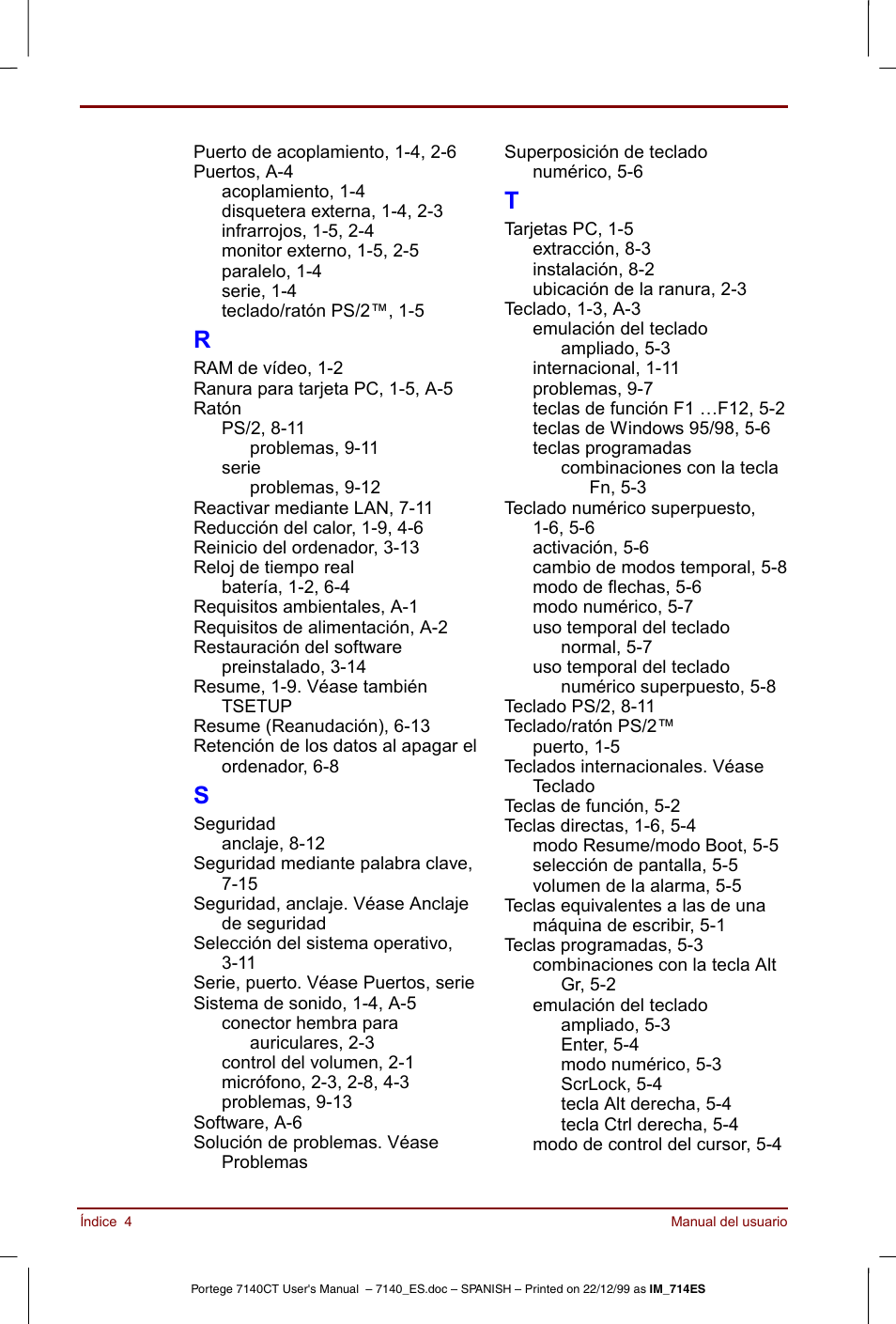 Toshiba Portege 7140 User Manual | Page 202 / 204