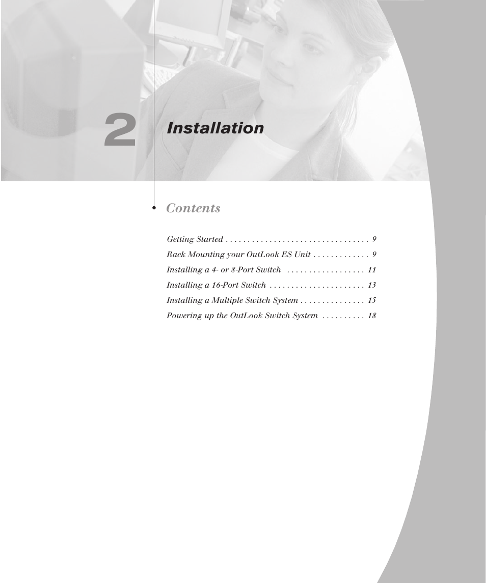 Chapter 2: installation | Avocent 280ES User Manual | Page 13 / 64