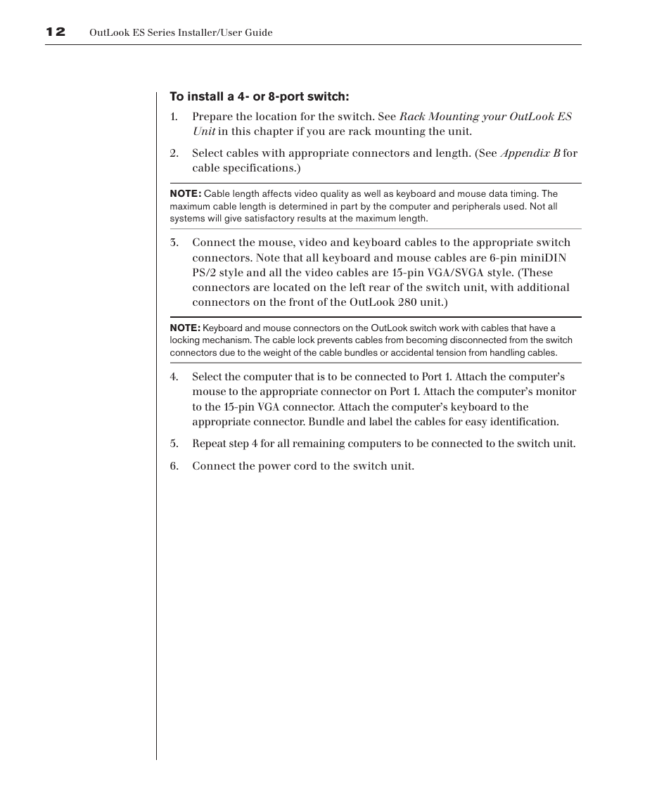 Avocent 280ES User Manual | Page 18 / 64