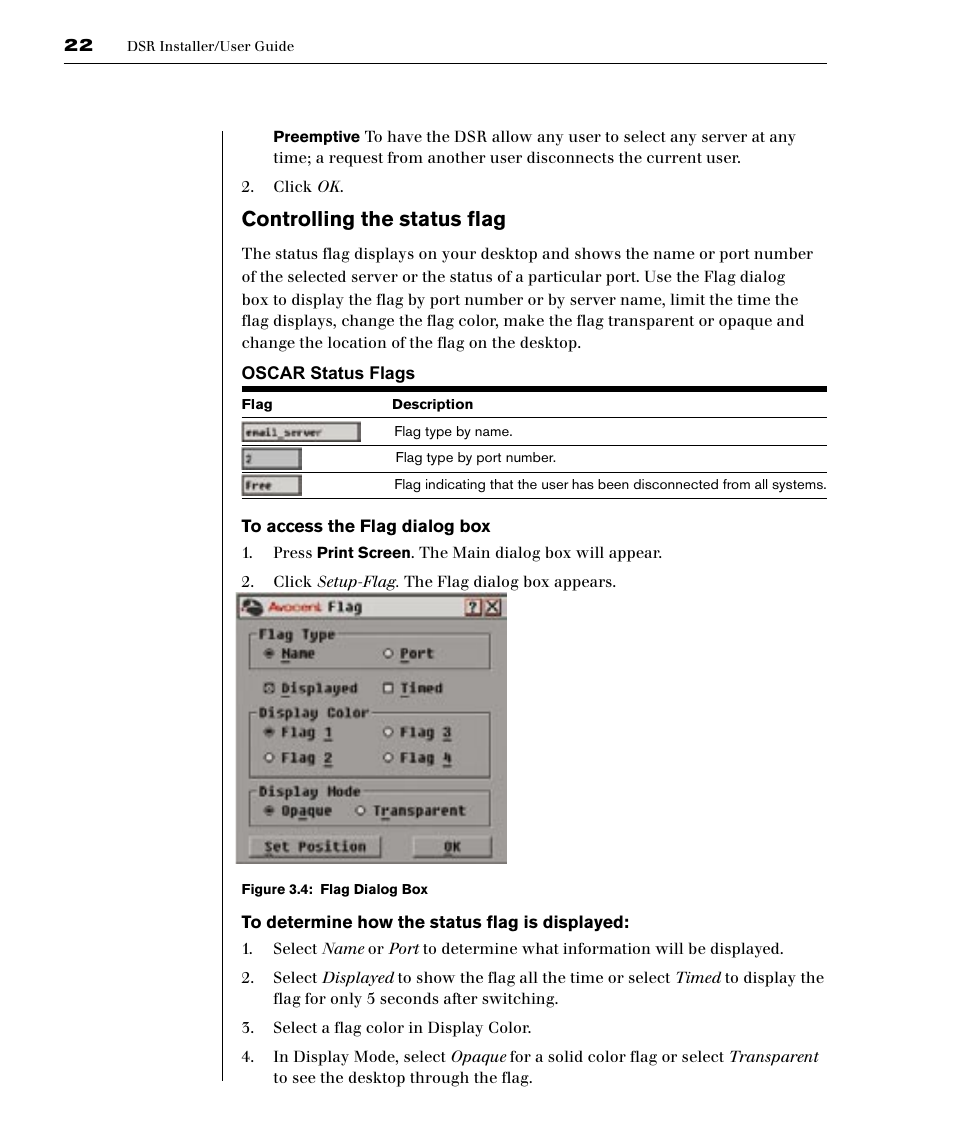 Controlling the status flag | Avocent DSR1161 User Manual | Page 28 / 48