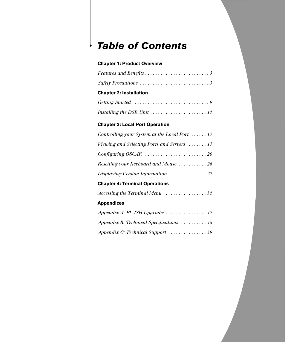 Avocent DSR1161 User Manual | Page 5 / 48