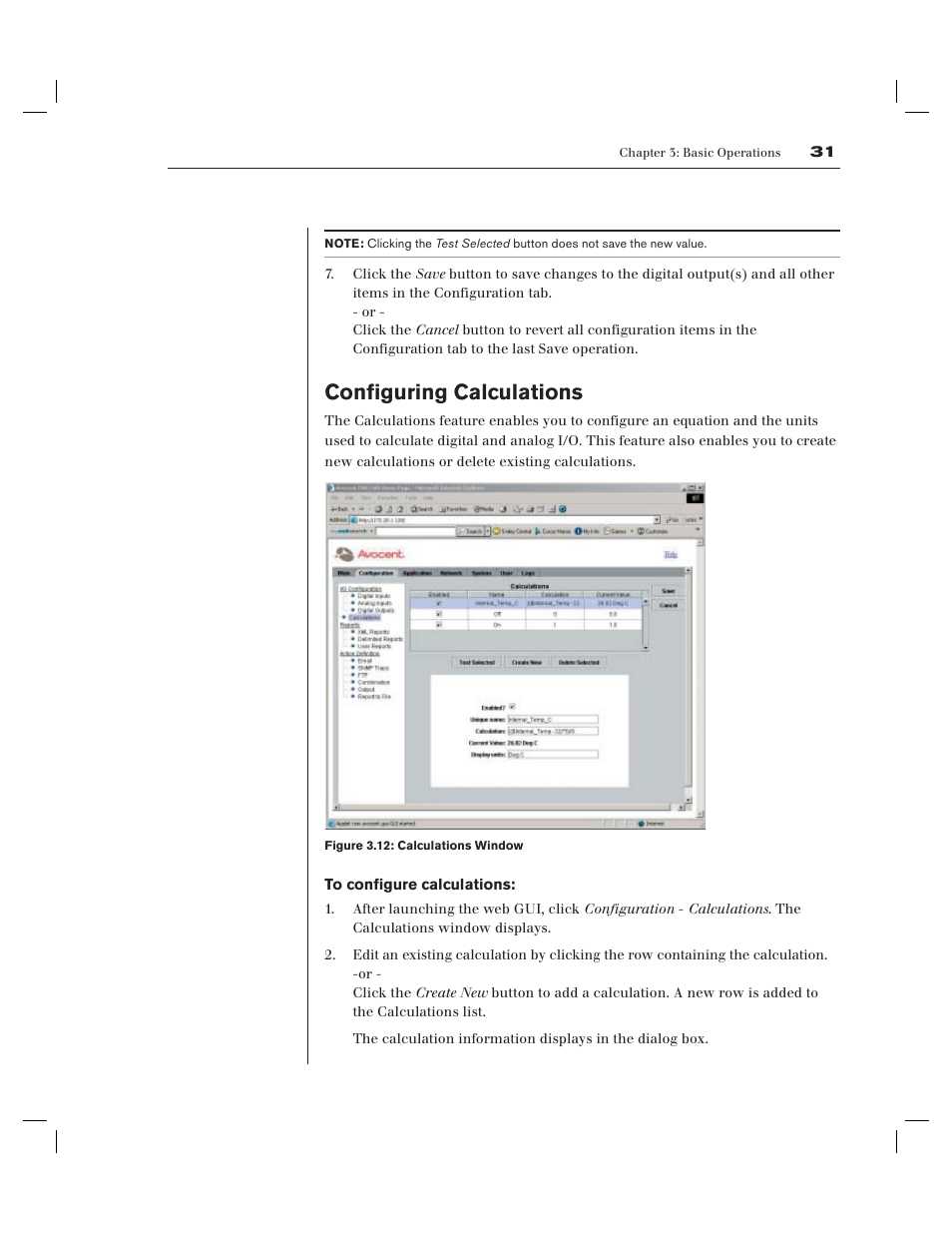 Configuring calculations | Avocent EVR1500-AM User Manual | Page 34 / 79