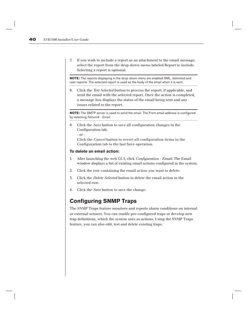 Configuring snmp traps | Avocent EVR1500-AM User Manual | Page 43 / 79