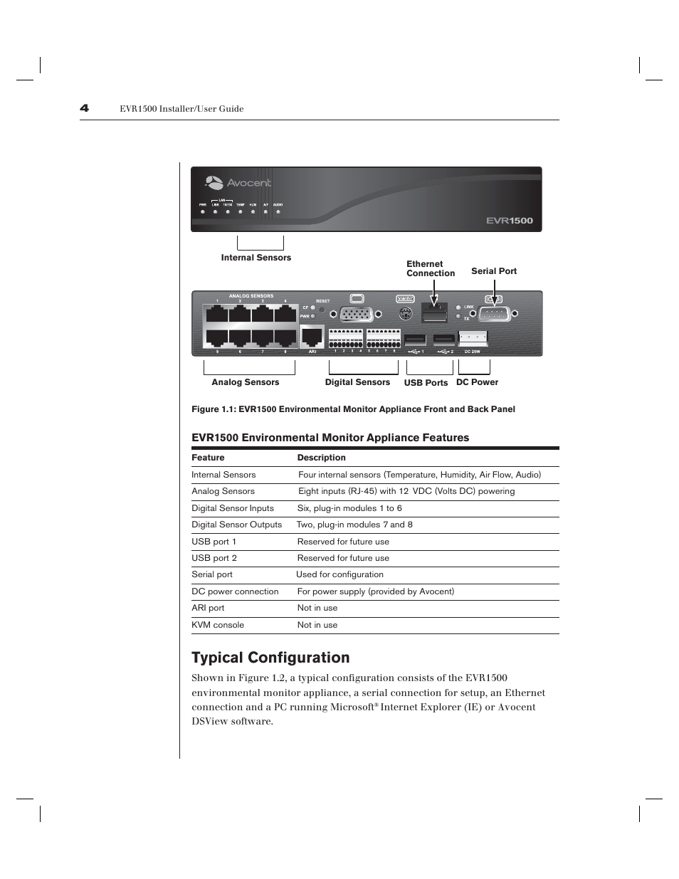 Typical configuration | Avocent EVR1500-AM User Manual | Page 9 / 79