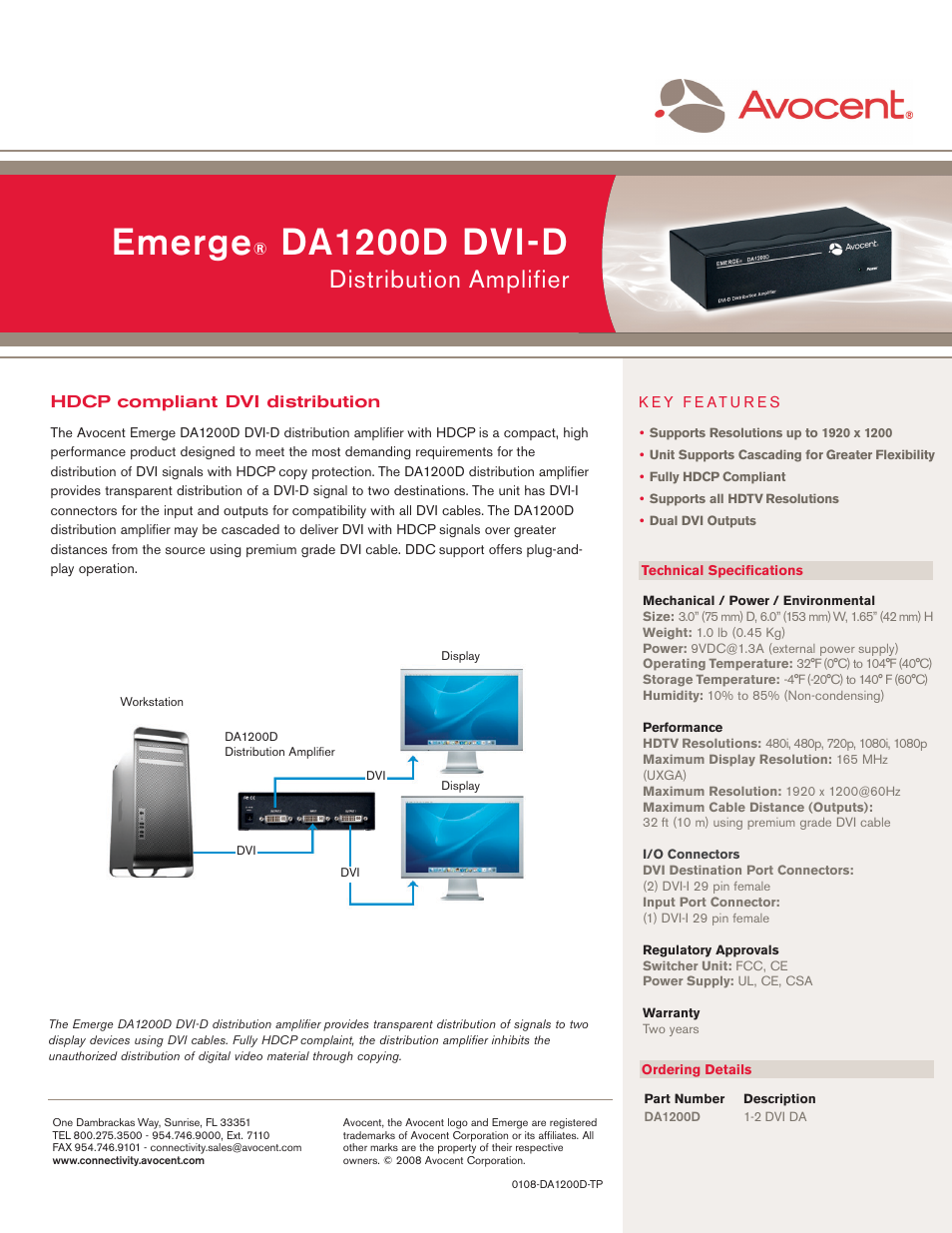 Avocent DA1200D User Manual | 1 page