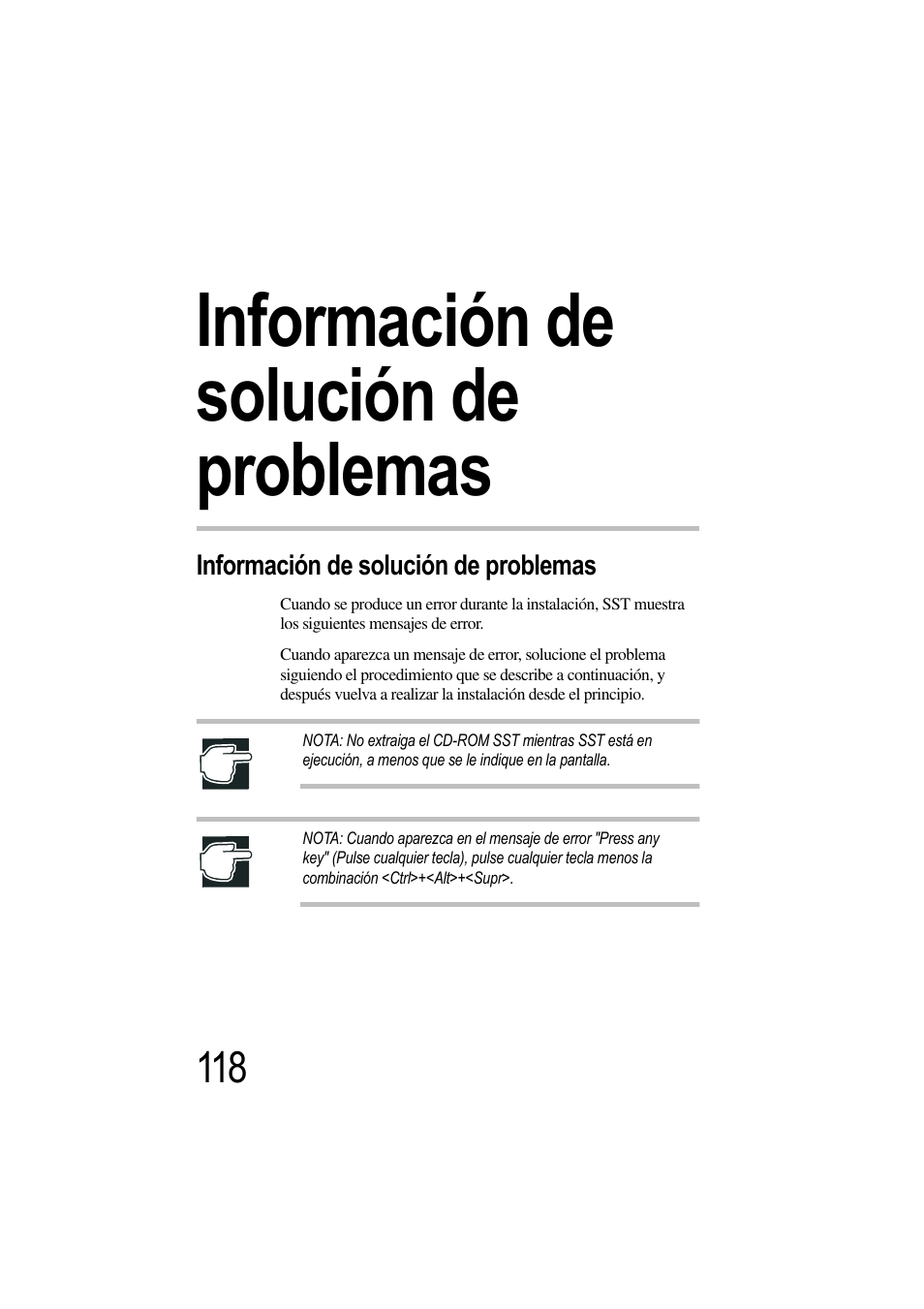 Información de solución de problemas, Capítulo 6: información de solución de problemas | Toshiba Magnia 3310 User Manual | Page 122 / 135