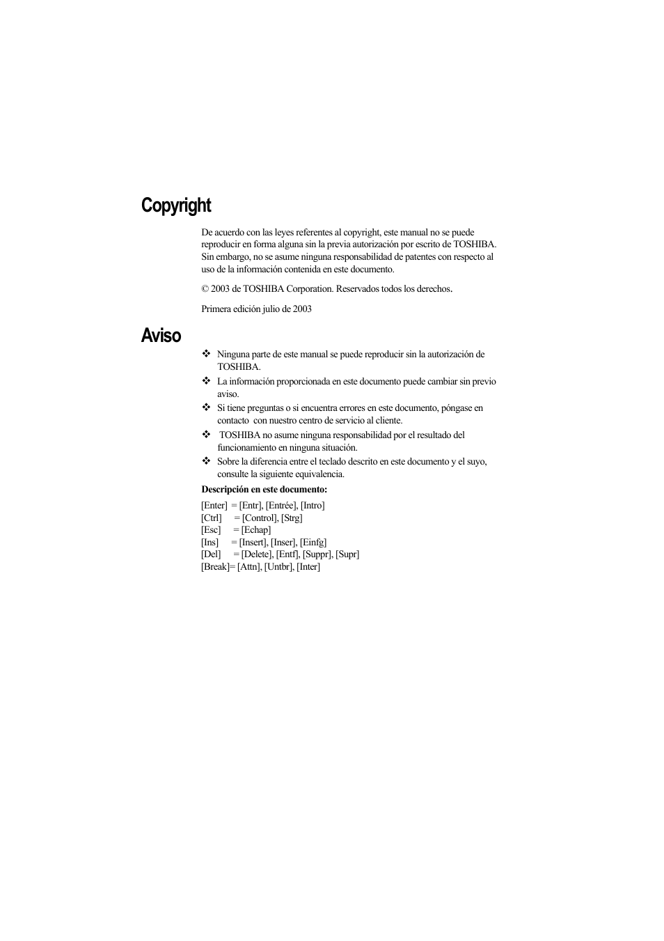 Copyright, Aviso | Toshiba Magnia 3310 User Manual | Page 2 / 135