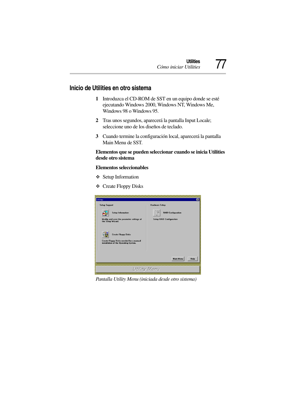 Inicio de utilities en otro sistema | Toshiba Magnia 3310 User Manual | Page 82 / 135