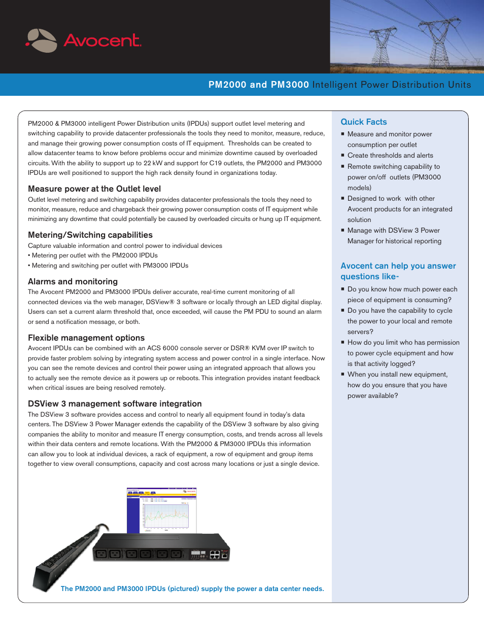 Avocent PM2000 User Manual | 2 pages