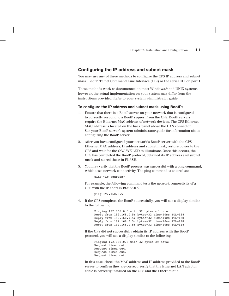 Configuring the ip address and subnet mask | Avocent CPS1610 CPS User Manual | Page 17 / 98