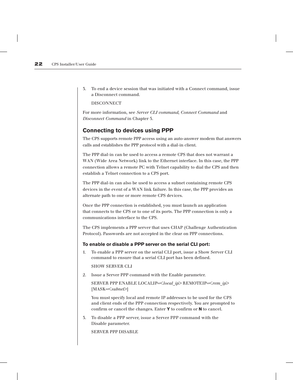 Connecting to devices using ppp | Avocent CPS1610 CPS User Manual | Page 28 / 98