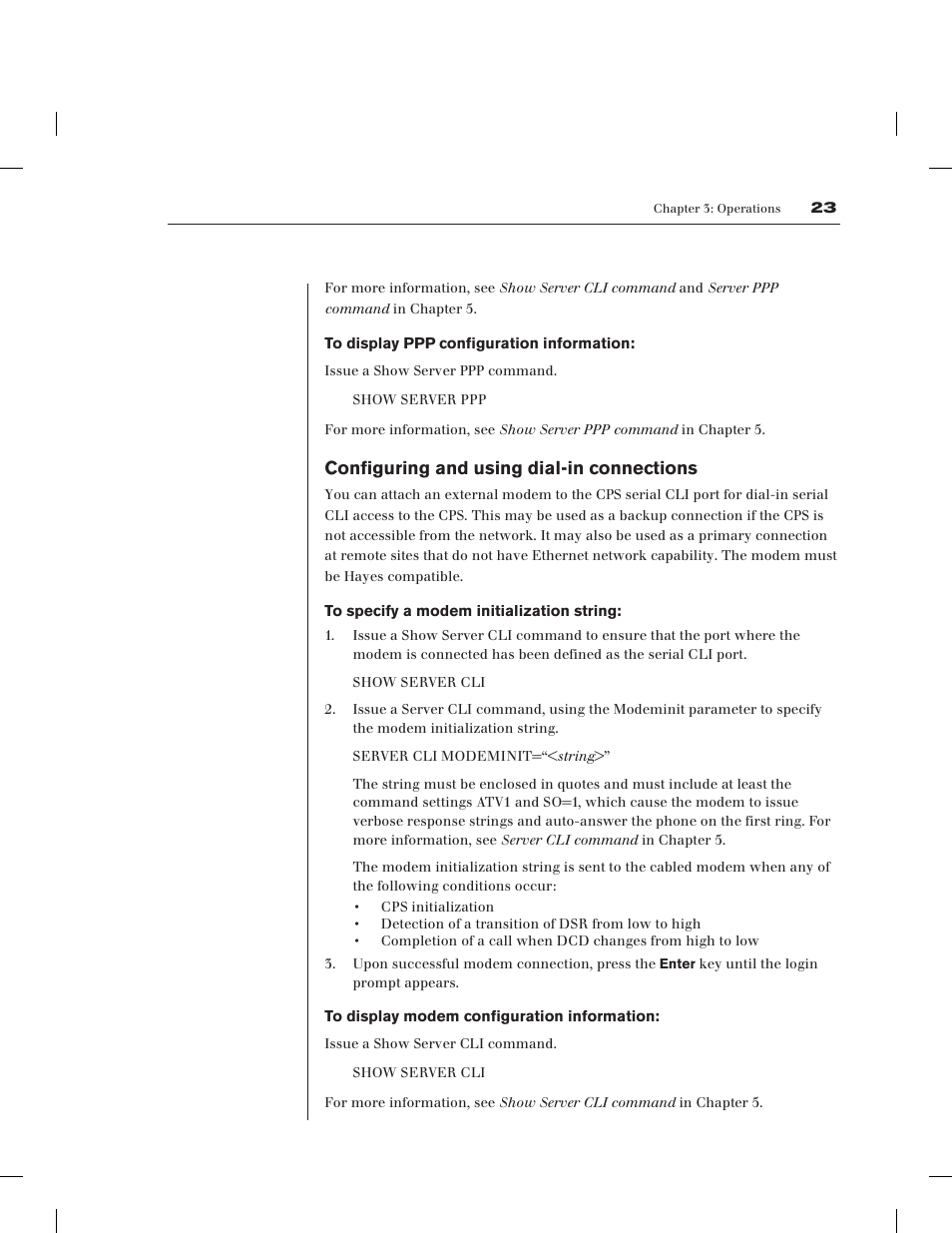Configuring and using dial-in connections | Avocent CPS1610 CPS User Manual | Page 29 / 98