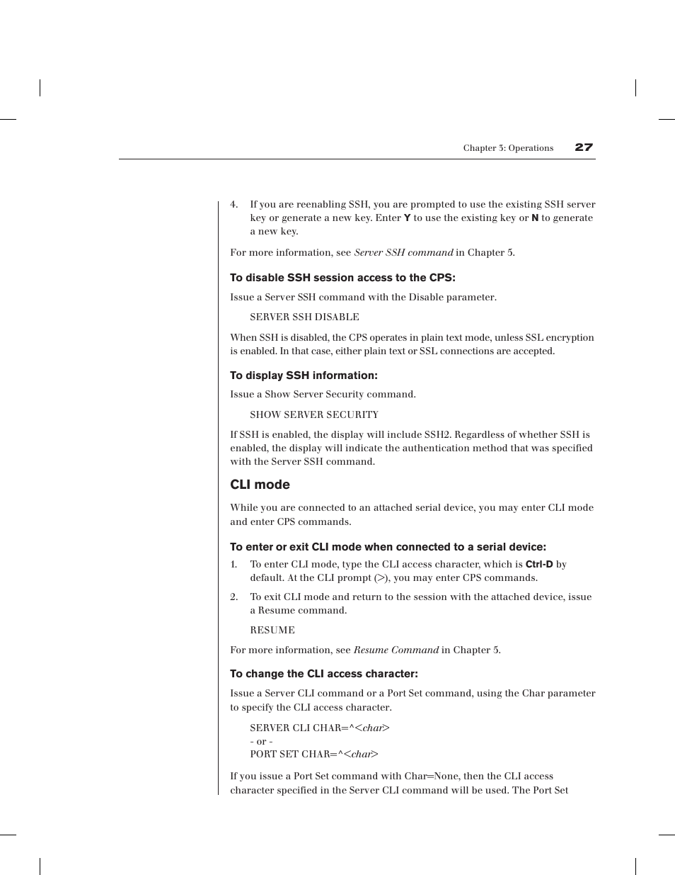 Cli mode | Avocent CPS1610 CPS User Manual | Page 33 / 98