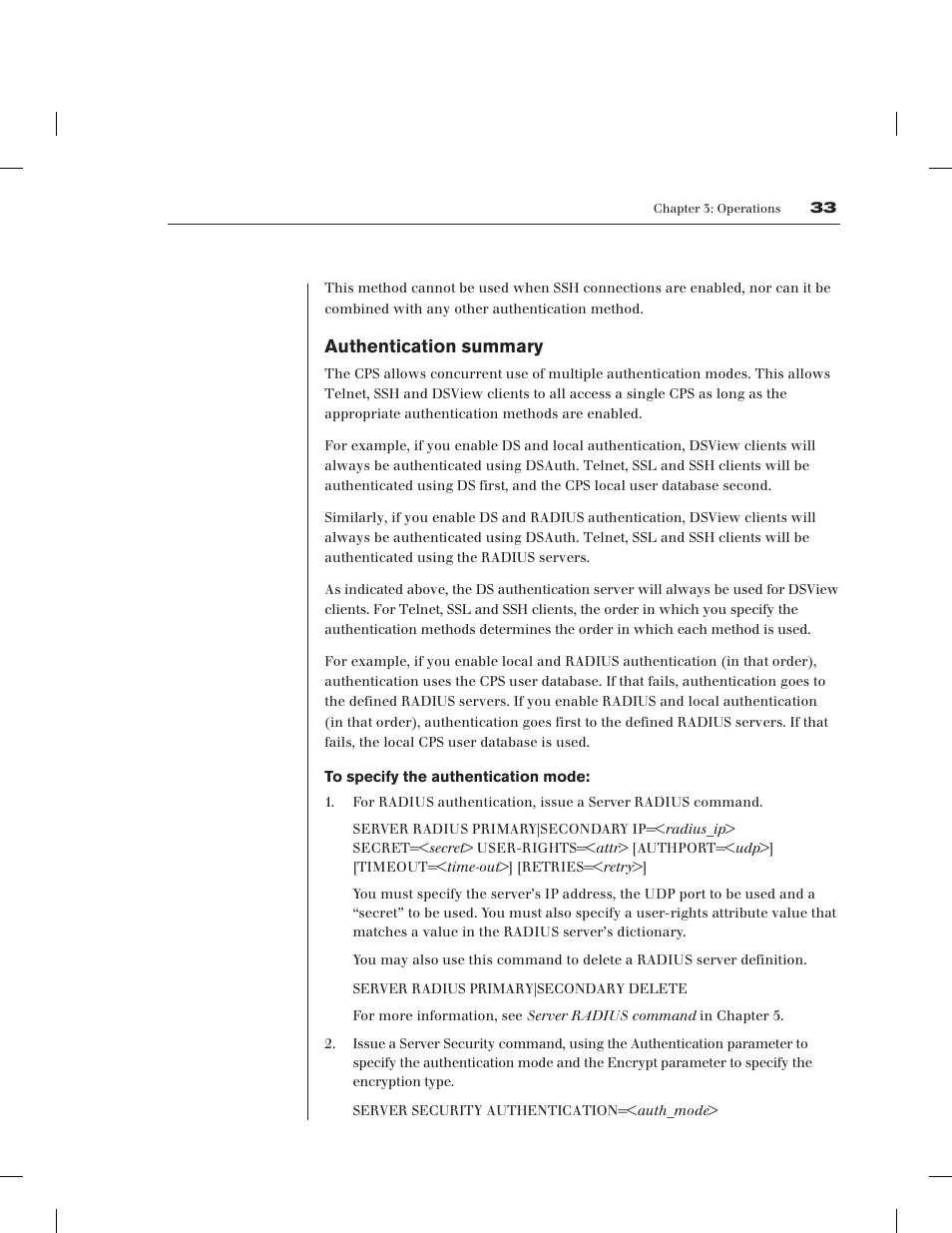 Authentication summary | Avocent CPS1610 CPS User Manual | Page 39 / 98