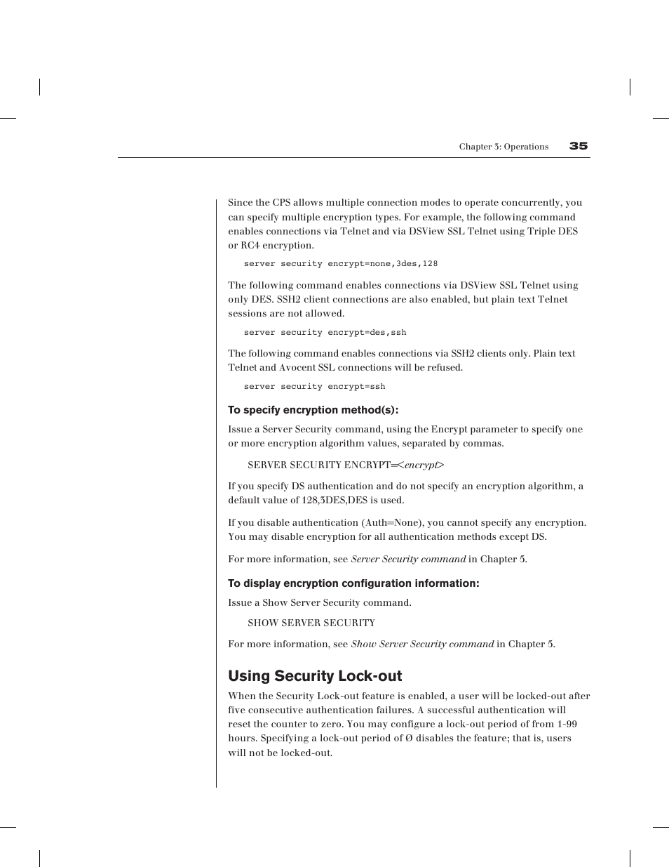Using security lock-out | Avocent CPS1610 CPS User Manual | Page 41 / 98