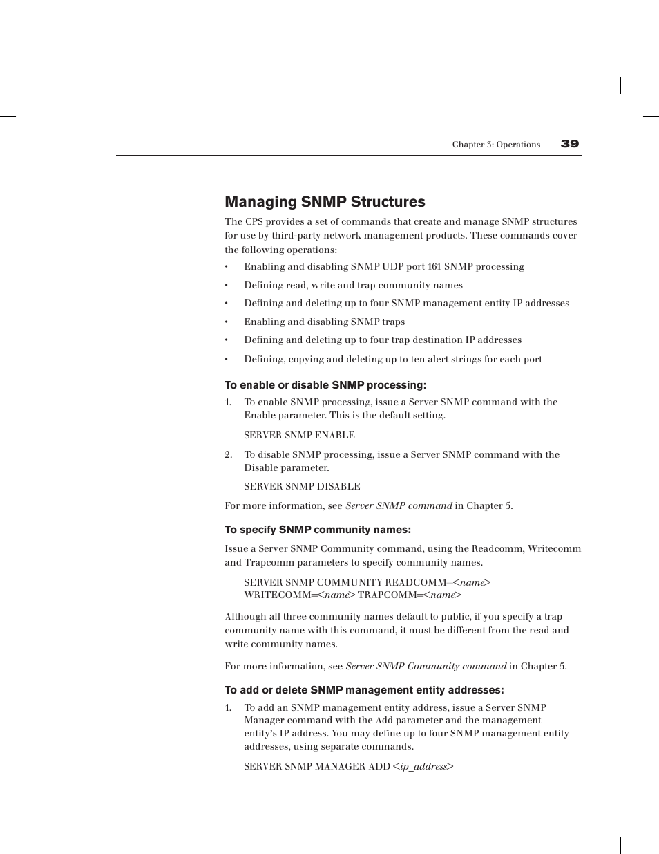 Managing snmp structures | Avocent CPS1610 CPS User Manual | Page 45 / 98