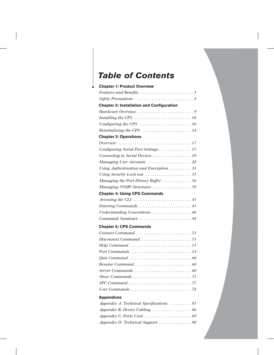 Avocent CPS1610 CPS User Manual | Page 5 / 98