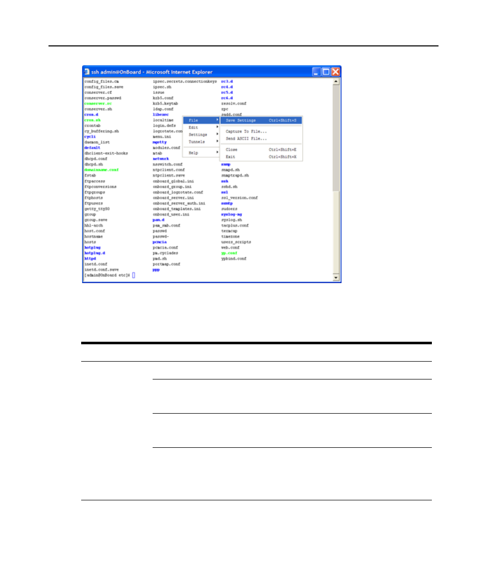 Figure a.2: terminal menu, Table a.1: console session terminal menu options | Avocent 5240 User Manual | Page 73 / 88