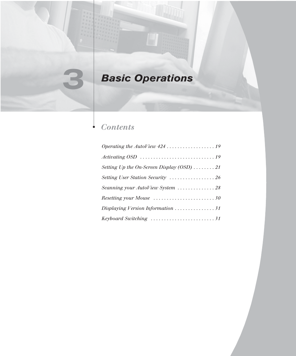 Basic operations | Avocent 416 User Manual | Page 23 / 56