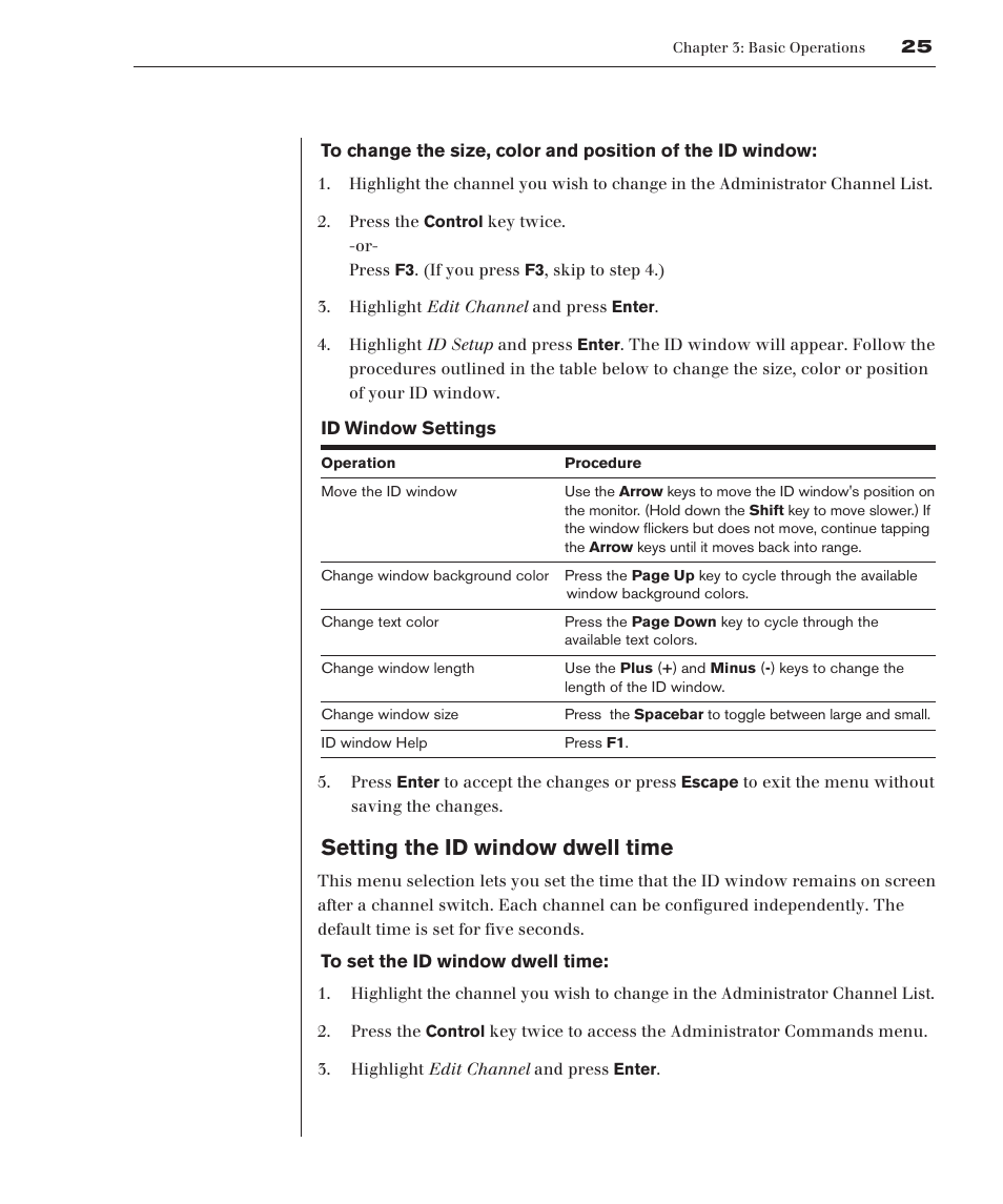 Setting the id window dwell time | Avocent 416 User Manual | Page 31 / 56