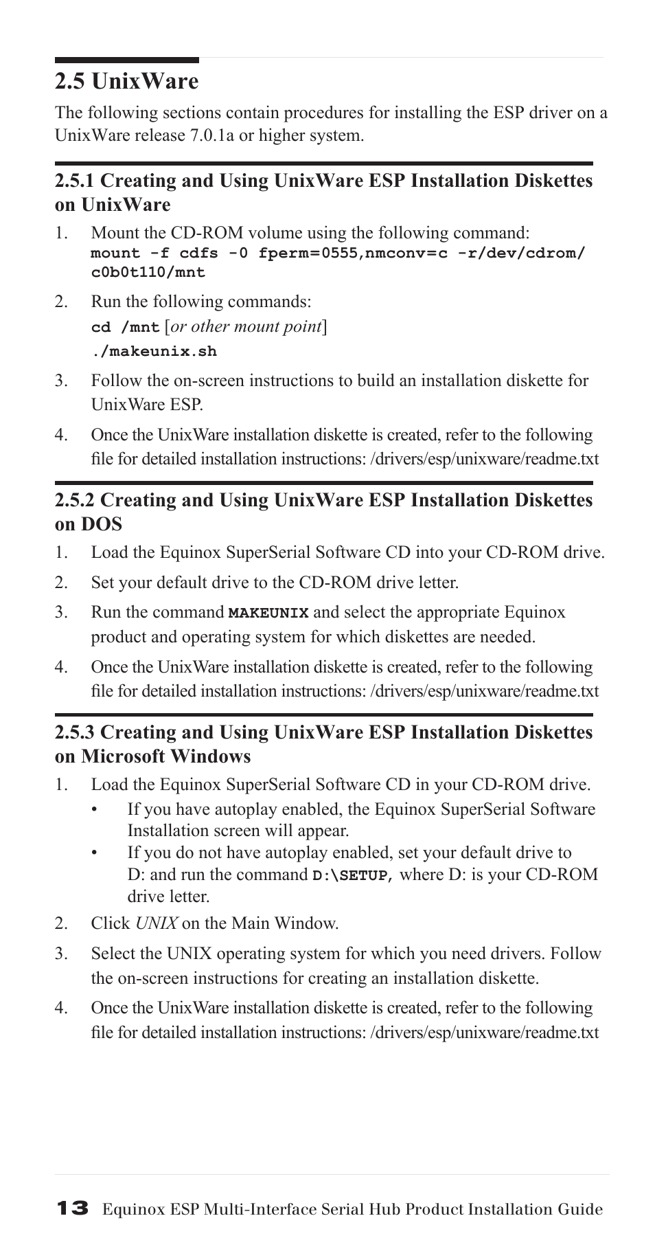 5 unixware | Avocent ESP Multi-Interface Serial Hub SuperSerial User Manual | Page 13 / 20