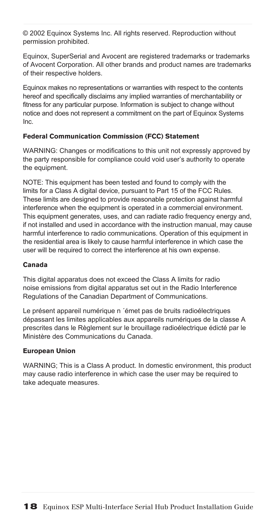 Avocent ESP Multi-Interface Serial Hub SuperSerial User Manual | Page 18 / 20