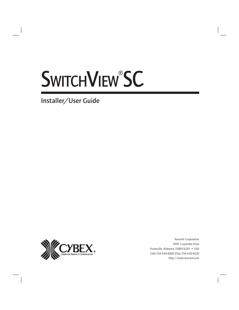 Avocent SwitchView SC User Manual | 20 pages