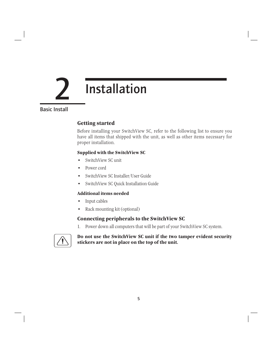 Installation | Avocent SwitchView SC User Manual | Page 11 / 20