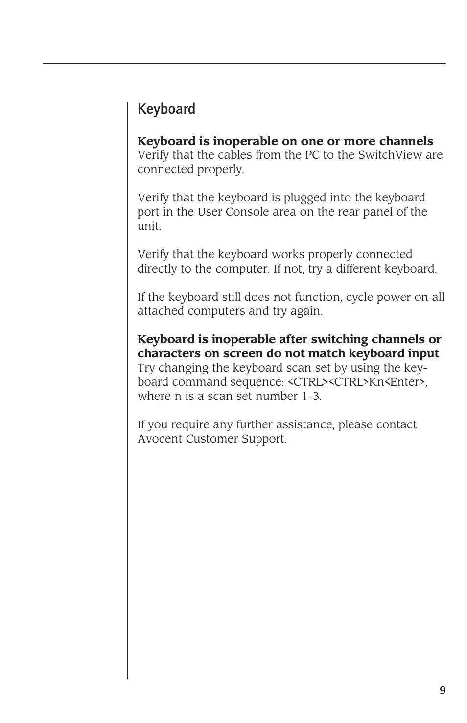 Keyboard | Avocent SwitchView User Manual | Page 11 / 16