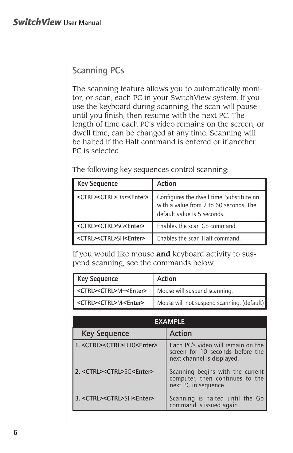 Switchview, Scanning pcs | Avocent SwitchView User Manual | Page 8 / 16