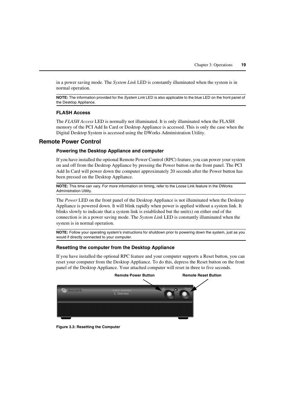 Remote power control, Using the hotkey feature | Avocent L Series User Manual | Page 29 / 44