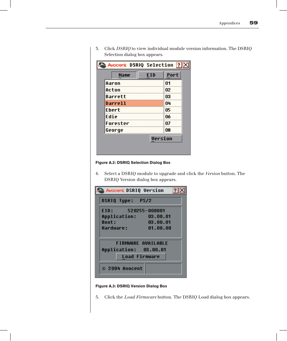 Avocent DSRTM 1021 User Manual | Page 60 / 79