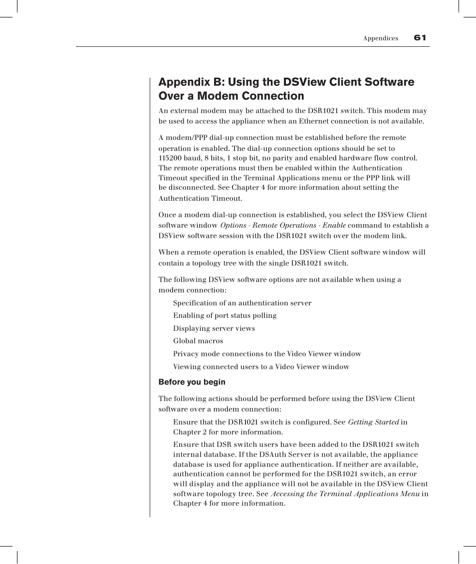 Avocent DSRTM 1021 User Manual | Page 62 / 79