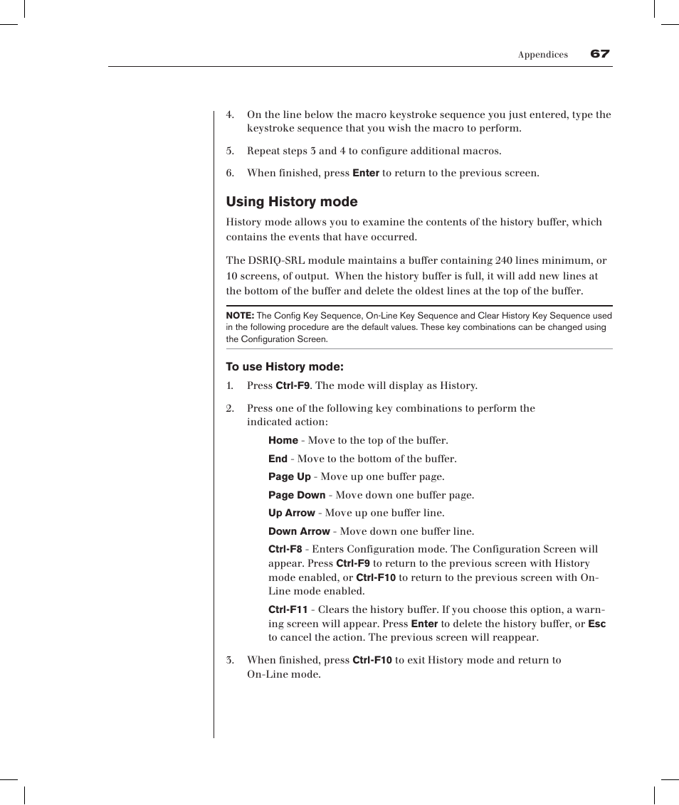 Using history mode | Avocent DSRTM 1021 User Manual | Page 68 / 79