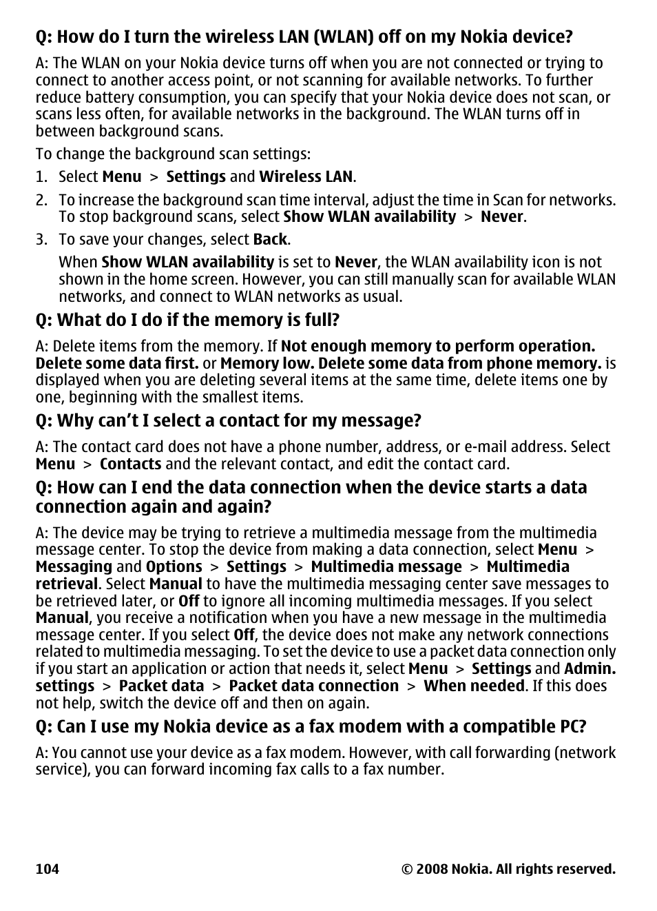 Nokia 5800 User Manual | Page 104 / 243