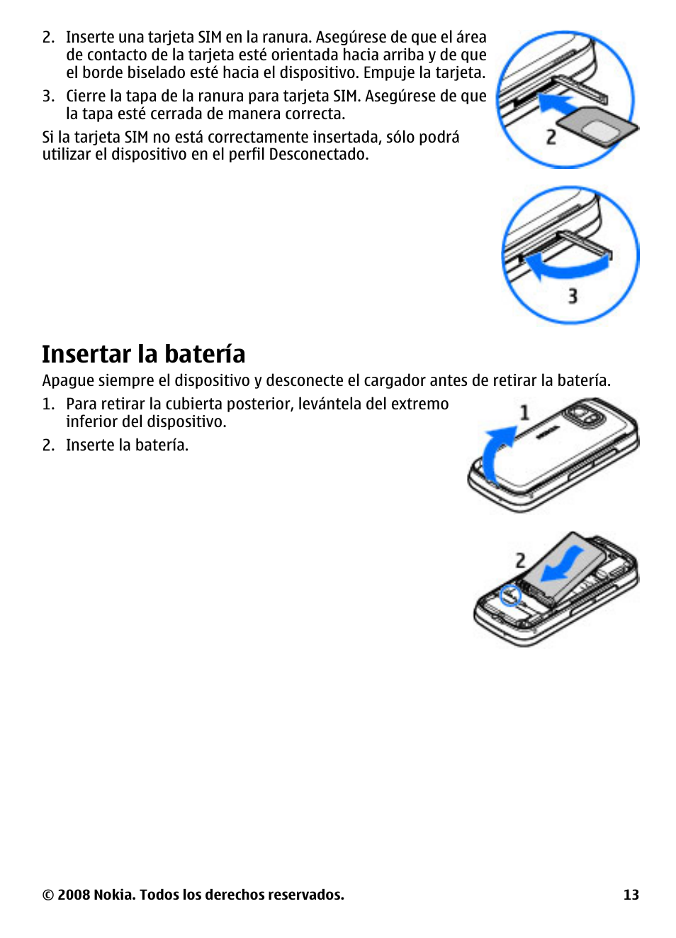 Insertar la batería | Nokia 5800 User Manual | Page 130 / 243