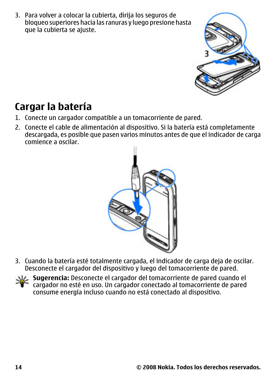 Cargar la batería | Nokia 5800 User Manual | Page 131 / 243