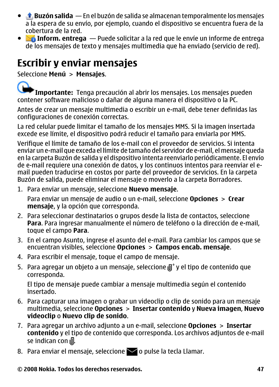 Escribir y enviar mensajes | Nokia 5800 User Manual | Page 164 / 243